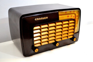 SOLD! - Mar 6, 2020 - Walnut Bakelite Art Deco 1950 Crosley Model 10-127 AM FM Vacuum Tube Radio Sounds Fantastic! - [product_type} - Crosley - Retro Radio Farm