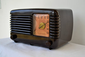 SOLD! - Mar 2, 2020 - Art Deco Brown Bakelite Vintage 1949 Philco Transitone 49-500 AM Radio Popular Design Back In Its Day! - [product_type} - Philco - Retro Radio Farm