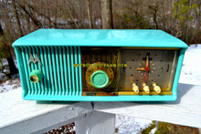 Charger l&#39;image dans la galerie, SOLD! - May 17, 2018 - VIVID Turquoise Retro Jetsons 1957 Motorola 57CC Tube AM Clock Radio Excellent! - [product_type} - Motorola - Retro Radio Farm