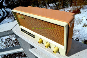 SOLD! - Oct 25, 2018 - Toffee Tan Mid Century Vintage 1959 AMC Model 2585 Tube Radio Almost Mint and Very Sweet!