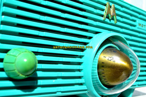 SOLD! - Aug 28, 2018 - Turquoise Mid Century Retro Jetsons 1957 Motorola 56H Turbine Tube AM Radio Works And Looks Amazing! - [product_type} - Motorola - Retro Radio Farm