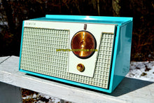 Charger l&#39;image dans la galerie, SOLD! - Nov 21, 2018 - Bel-Air Blue And White 1955 Zenith Model F510 AM Tube Retro Radio - [product_type} - Zenith - Retro Radio Farm