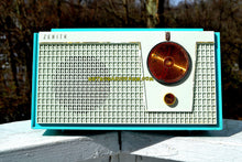 Charger l&#39;image dans la galerie, SOLD! - Nov 21, 2018 - Bel-Air Blue And White 1955 Zenith Model F510 AM Tube Retro Radio - [product_type} - Zenith - Retro Radio Farm