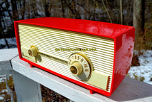 Charger l&#39;image dans la galerie, SOLD! - July 21, 2018 - VERY BERRY RED 1959 Admiral 275 Tube AM Clock Radio Awesome Design Sounds Great! Rare Color! - [product_type} - Admiral - Retro Radio Farm