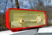 Load image into Gallery viewer, SOLD! - July 21, 2018 - VERY BERRY RED 1959 Admiral 275 Tube AM Clock Radio Awesome Design Sounds Great! Rare Color! - [product_type} - Admiral - Retro Radio Farm