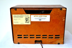 SOLD! - Mar 5, 2020 - Vintage Wood Pinhole Design Front 1946 Emerson Model 503 Vacuum Tube AM Radio Works Great! - [product_type} - Emerson - Retro Radio Farm