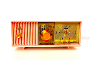 SOLD! - March 7, 2019 - Marilyn Pink 1957 Motorola 57CC Tube AM Clock Radio Excellent Condition! - [product_type} - Motorola - Retro Radio Farm
