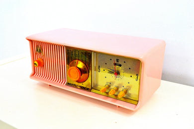 SOLD! - March 7, 2019 - Marilyn Pink 1957 Motorola 57CC Tube AM Clock Radio Excellent Condition!