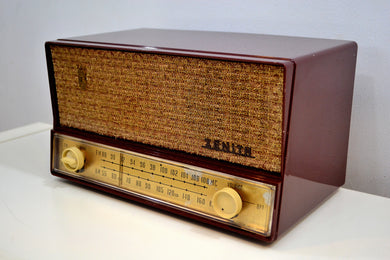 SOLD! - Mar 5, 2020 - Wine Red Vintage 1958 Zenith A724R AM/FM Tube Radio A True Sound Blaster!