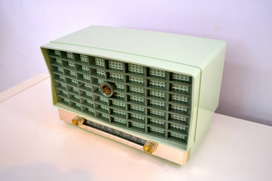 SOLD! - Mar 8, 2019 - Mint Green Vintage 1953 RCA Victor 6-XD-5 Tube Radio Pristine Condition Works Great!