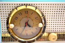 Load image into Gallery viewer, Skymist Blue Turquoise 1959 Truetone D2801 Tube AM Clock Radio Dashboard Looking Front! - [product_type} - Truetone - Retro Radio Farm