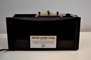 Mocha Amber Rose 1953 Jewel Model 5125-U Vacuum Tube AM Clock Radio Uniqueness at Every Angle! - [product_type} - Jewel - Retro Radio Farm