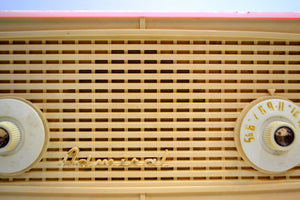 Vintage Rose Pink and White 1955 Admiral 5C4 AM Clock Radio Works Great! - [product_type} - Admiral - Retro Radio Farm