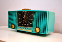 Load image into Gallery viewer, Ocean Turquoise Seafoam 1959 Electrohome Model 5C-18 AM Tube Clock Radio Totally Restored! - [product_type} - Electrohome - Retro Radio Farm