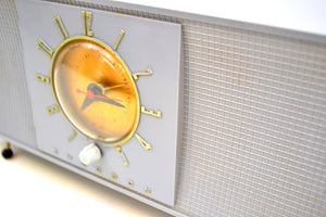 Tunis Grey 1956 Emerson 824 Tube AM Clock Radio Totally Restored! - [product_type} - Emerson - Retro Radio Farm