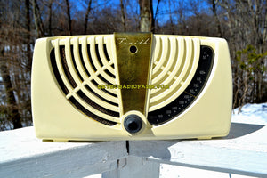SOLD! - Dec. 17, 2018 - Antique Ivory White 1946 Zenith Consol-Tone Model 6-D-015 AM Tube Radio Looks Great! - [product_type} - Zenith - Retro Radio Farm
