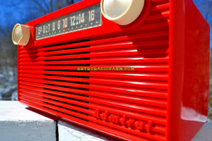 SOLD! - July 26, 2018 - VERMILION Red 1952 Admiral 5G35N AM Tube Radio Stunning Rare and Totally Restored! - [product_type} - Admiral - Retro Radio Farm