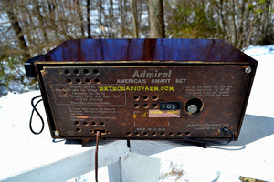 SOLD! - Dec 12, 2018 - BLUETOOTH MP3 Ready - Brown Marbled 1955 Admiral Model 251 AM Tube Retro Radio - [product_type} - Admiral - Retro Radio Farm