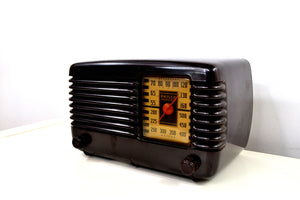 SOLD! - May 27, 2019 - Art Deco Brown Bakelite Vintage 1946 Philco Transitone 46-200 AM Radio Popular Design Back In Its Day! - [product_type} - Philco - Retro Radio Farm