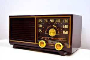 Burgundy  Bordeaux 1953 Philco Model 53-562 Transitone AM Radio with Civil Service and Sounds Great! - [product_type} - Philco - Retro Radio Farm