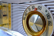 Load image into Gallery viewer, White Linen Beige 1963 Motorola Model C9P1-2 Tube AM Clock Radio Excellent Player! - [product_type} - Motorola - Retro Radio Farm