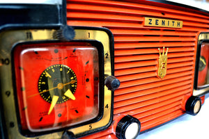 Marzano Red Orange 1953 Zenith Model L622F AM Vintage Tube Radio Gorgeous Looking and Sounding! - [product_type} - Zenith - Retro Radio Farm