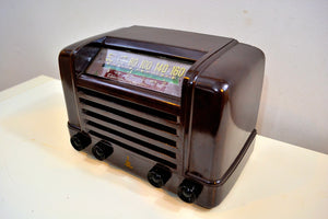 Wenge Brown Bakelite 1947 Emerson Model 514 AM Shortwave Vacuum Tube Radio Great Sounding! - [product_type} - Emerson - Retro Radio Farm