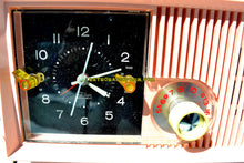 Load image into Gallery viewer, SOLD! - April 3, 2018 - CAPRI PINK Mid Century Retro Vintage Antique Motorola 1957 Model 5C13P Clock Radio Tube AM Clock Radio Wow! - [product_type} - Motorola - Retro Radio Farm