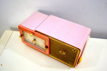 Load image into Gallery viewer, Pastel Pink 1957 Bulova Model 120 Tube AM Clock Radio Sounds Mah-valous! - [product_type} - Bulova - Retro Radio Farm