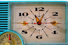 Load image into Gallery viewer, SOLD! - Aug 15, 2019 - AQUAMARINE Turquoise Mid Century Retro Vintage 1959 Arvin Model 5583 AM Tube Clock Radio Rare! Stunning! - [product_type} - Arvin - Retro Radio Farm