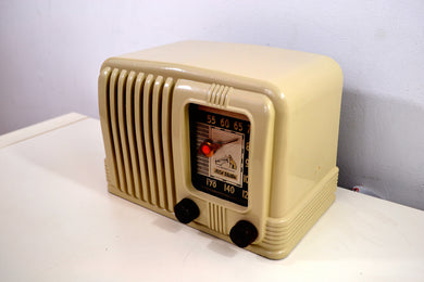 SOLD! - May 20, 2019 - Royale Ivory 1941 RCA Victor 1-X-2 Tube AM Radio Golden Age and Swanky!