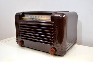Cappuccino Bakelite 1946 Motorola Model 65X-11A Vintage Vacuum Tube AM Radio Deco Beauty! - [product_type} - Motorola - Retro Radio Farm
