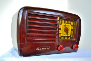 Big Brown Beautiful Bakelite 1947 Admiral Model 7T10 Vintage Vacuum Tube AM Radio Sweet!