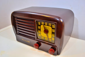 Big Brown Beautiful Bakelite 1947 Admiral Model 7T10 Vintage Vacuum Tube AM Radio Sweet! - [product_type} - Admiral - Retro Radio Farm