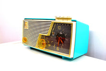 Load image into Gallery viewer, Sky Blue and White 1956 Emerson Model 883 Series B Tube AM Clock Radio Mid Century Rare Color Sounds Great! - [product_type} - Emerson - Retro Radio Farm