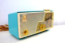 Charger l&#39;image dans la galerie, Sky Blue and White 1956 Emerson Model 883 Series B Tube AM Clock Radio Mid Century Rare Color Sounds Great! - [product_type} - Emerson - Retro Radio Farm