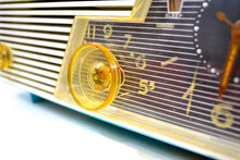 画像をギャラリービューアに読み込む, Sky Blue and White 1956 Emerson Model 883 Series B Tube AM Clock Radio Mid Century Rare Color Sounds Great! - [product_type} - Emerson - Retro Radio Farm