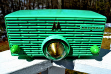 Load image into Gallery viewer, SOLD! - Sept 16, 2018 - Seafoam Green Mid Century Retro Jetsons 1957 Motorola 56H Turbine Tube AM Radio Works Amazing! - [product_type} - Motorola - Retro Radio Farm