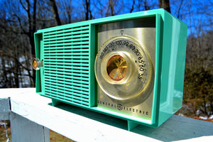 SOLD! - Jan 20, 2019 - Amazon Echo Dot™ Included - Turquoise Vintage 1959 General Electric Model T-129C Tube Radio - [product_type} - General Electric - Retro Radio Farm