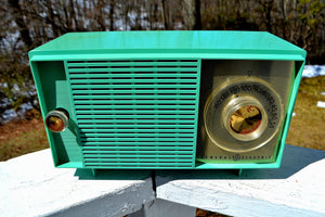 SOLD! - Jan 20, 2019 - Amazon Echo Dot™ Included - Turquoise Vintage 1959 General Electric Model T-129C Tube Radio - [product_type} - General Electric - Retro Radio Farm