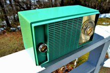 Charger l&#39;image dans la galerie, SOLD! - Jan 20, 2019 - Amazon Echo Dot™ Included - Turquoise Vintage 1959 General Electric Model T-129C Tube Radio - [product_type} - General Electric - Retro Radio Farm