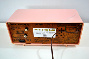 Marilyn Pink Mid Century 1956 Motorola 57CC2 Tube AM Clock Radio She's A Doll! - [product_type} - Motorola - Retro Radio Farm