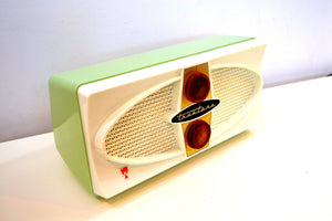 SOLD! - Oct 1, 2019 - Cool Mint Green Retro Vintage Mid Century Jetsons 1950's Truetone AM Tube Radio Fab 50s Glory! - [product_type} - Truetone - Retro Radio Farm