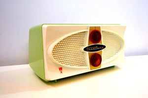 SOLD! - Oct 1, 2019 - Cool Mint Green Retro Vintage Mid Century Jetsons 1950's Truetone AM Tube Radio Fab 50s Glory! - [product_type} - Truetone - Retro Radio Farm