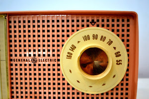 SOLD! - Mar 29, 2019 - Chiffon Pink Vintage 1959 General Electric Model C437A Tube AM Clock Radio Cream Puff! - [product_type} - General Electric - Retro Radio Farm