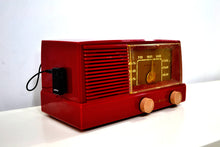 Load image into Gallery viewer, SOLD! - Dec 15, 2019 - BLUETOOTH MP3 UPGRADED - Burgundy Mid Century Modern Vintage 1953 General Electric Model 416 AM Tube Radio - [product_type} - General Electric - Retro Radio Farm