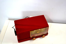 Charger l&#39;image dans la galerie, SOLD! - Dec 15, 2019 - BLUETOOTH MP3 UPGRADED - Burgundy Mid Century Modern Vintage 1953 General Electric Model 416 AM Tube Radio - [product_type} - General Electric - Retro Radio Farm