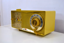 Load image into Gallery viewer, SOLD! - Apr 3, 2019 - Goldenrod Beige Yellow 1963 Motorola Model C3CS Tube AM Clock Radio Near Mint! - [product_type} - Motorola - Retro Radio Farm
