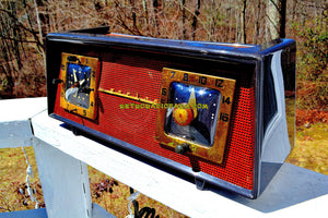 SOLD! - Nov 21, 2018 -Machiatto Brown Clay Red Mesh 1954 Sparton Model 375C AM Tube Radio Real Looker! - [product_type} - Sparton - Retro Radio Farm