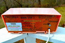 Load image into Gallery viewer, SOLD! - Apr 25, 2019 - Cherry Blossom Pink Motorola 1959 Model 57CF Clock Radio Tube AM Clock Radio - [product_type} - Motorola - Retro Radio Farm